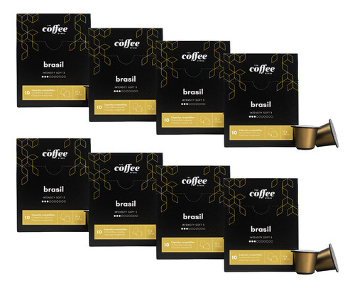 8 Cajas De 10 Cápsulas The Coffee Store Comp Nespresso Suave 0