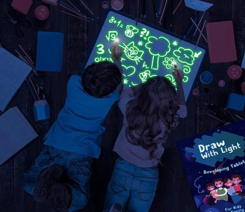 Prancheta Luminosa Interativa Draw Com Luz Criança J8438 1