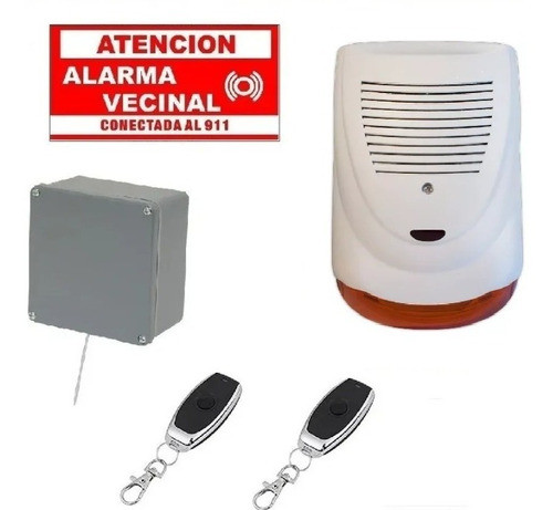 Kit Sirena Alarma Vecinal De Panico Antipanico 50mts Alcance 0