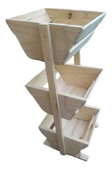 Organizador De Frutas Y Verduras Tres Niveles De Pino 0