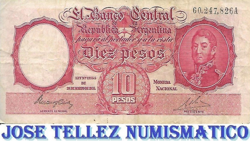Bottero 1934 $ 10 Moneda Nacional Serie A B+  Palermo 0