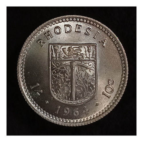 Rhodesia 1 Shilling 1964 Sin Circular Km 2 Elizabeth Ii 0