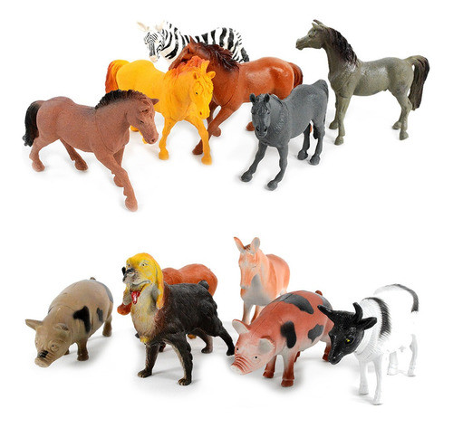 Granja Set De Animales Grande X 12 Piezas En Blister St 0