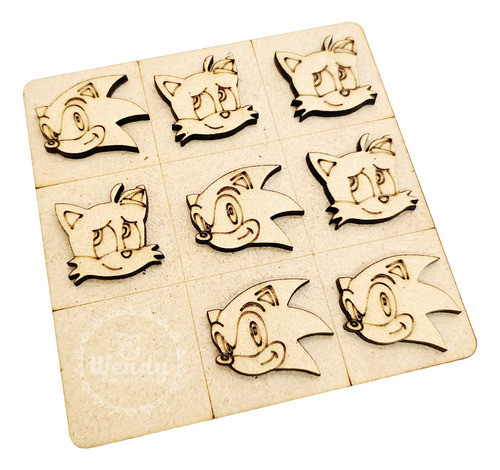 40 Tateti Sonic Juego Souvenirs Mdf Cumple Fibrofacil 0