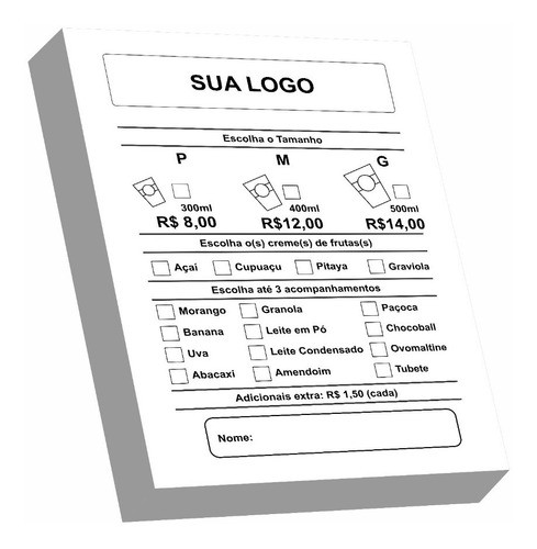 32 Blocos 10x14cm Comanda Personalizada Bar - Papel Comum 0