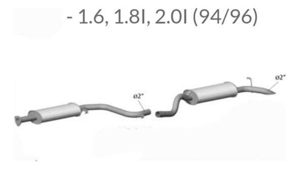 Kit Silenciadores Trasero + Delantero Vw Pointer  Ford Orion 1