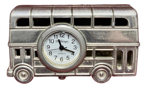 Reloj Le Temps Plateado Bus Antiguo Minatura 0