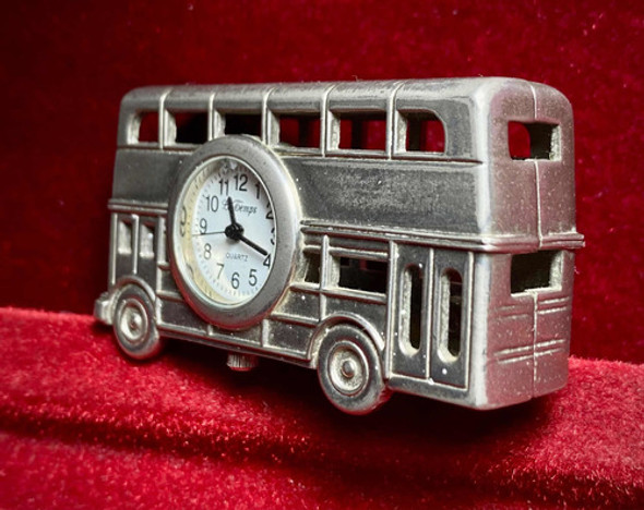Reloj Le Temps Plateado Bus Antiguo Minatura 1