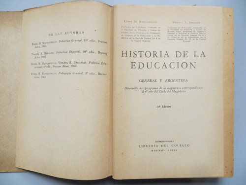 Historia De La Educación Manganiello Y Bregazzi 1963 1