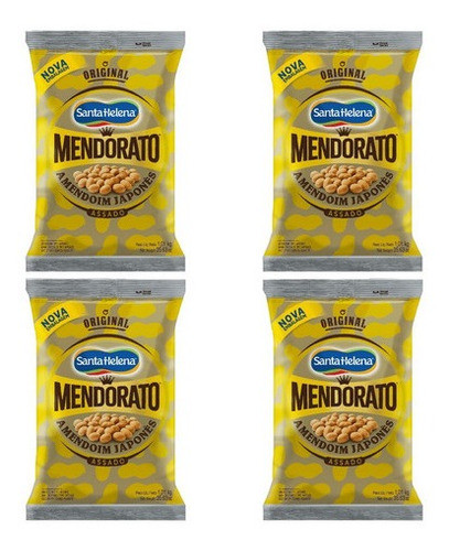 Kit 4 Pacotes Amendoim Japonês Mendorato 1,01kg Santa Helena 0