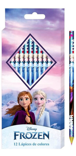 Set De Lapices De Colores X12 Frozen Casa Valente 0