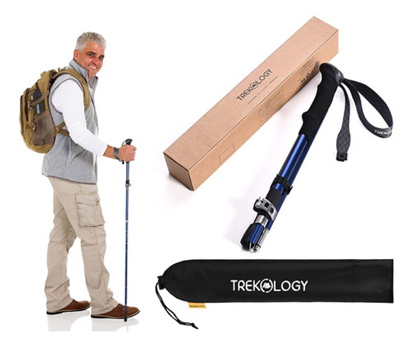 Baston De Trekking Trekology De Aluminio Liviano Plegable 0