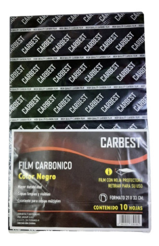 Papel Carbonico Carbest X10 Unidades Color Negro 0