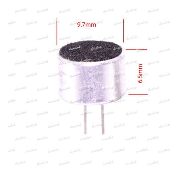 Ecm-60p Microfono Electret D=9.7mm/h=6.5mm -64db P/c.i. X20 1