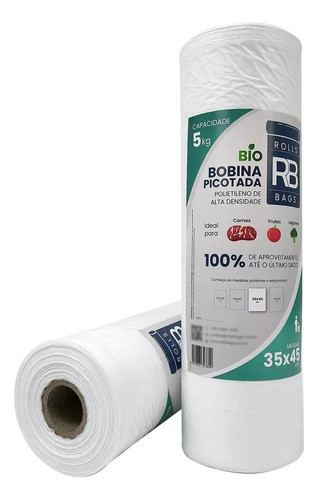 Bobina Plástico Picotado 35x45 Para 5kg Fundo Reto 0