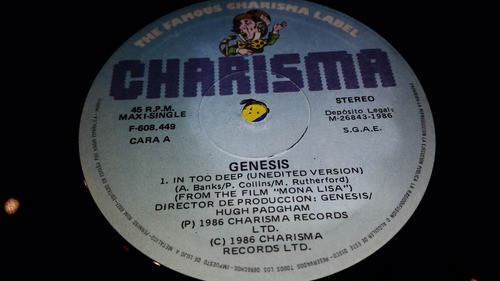 Genesis In Too Deep Vinilo Maxi Spain 1986 Buen Estado 1
