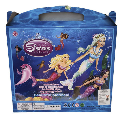 Muñeca Set De Hermanas Sirenas En Caja Debajo Del Mar 1
