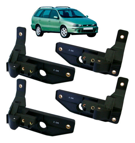 Kit 4 Suporte Maçaneta Porta Brava, Marea 2001 Em Diante 0