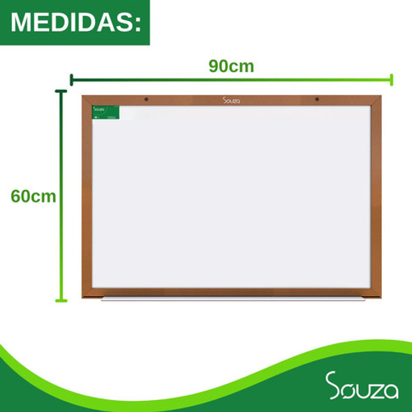 Lousa Quadro Branco Magnético 90x60 Moldura De Mdf 1