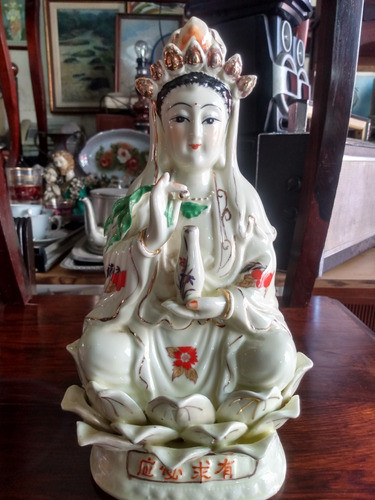 Kuan Yin Deusa Da Misericórdia / Antiga Porcelana Chinesa 0