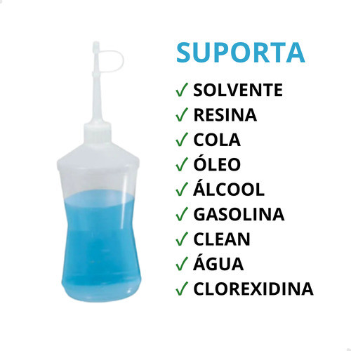Kit Com 10 Almotolias Transparente Bico Curvo Frasco 100ml 1