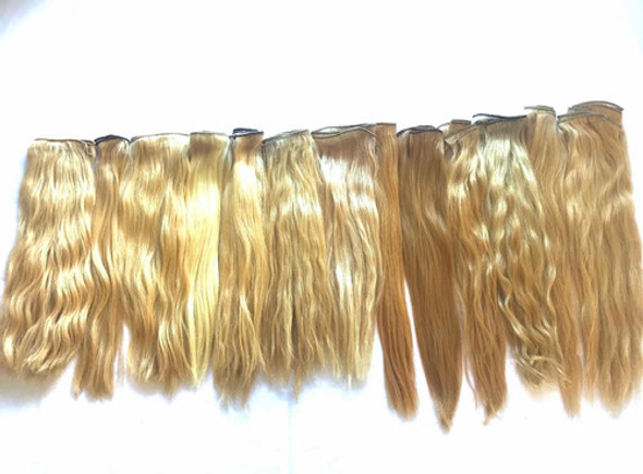 3 Cortina Cabello Natural Rubia 35 Cms Micropeinetas Premiun 0
