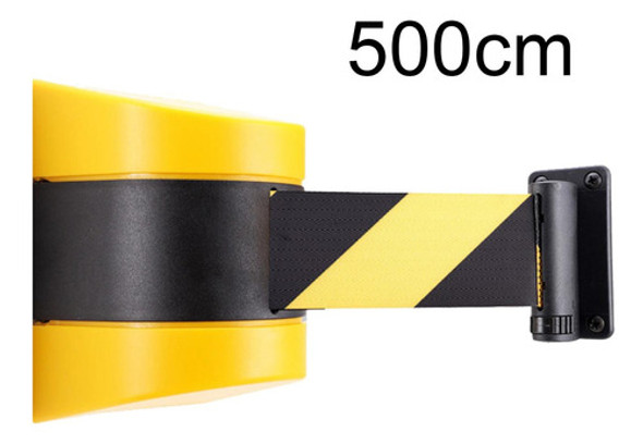 Barreira De Cinto Retrátil Fixa Para Montagem Em 5m Amarelo 1