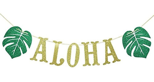 Decoraciones De Pancarta Aloha Hawaiana Con Hojas De Palmera 0