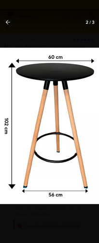 Mesa Redonda De Hierro Y Madera De Diseño 1