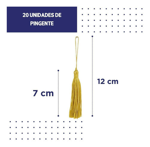 Pingente De Seda Tassel Franja Dourado - C/ 20 Unds - Brx 1