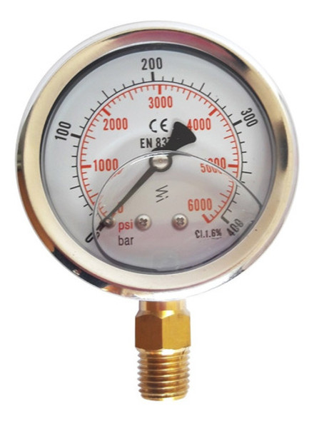 Manómetro Ø 100mm Rosca De 1/2  Nt 0-400bar C/glicerina 0