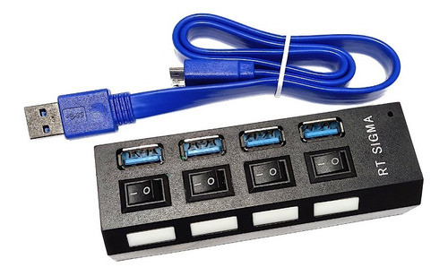 Hub Usb 3.0 4 Portas Alta Velocidade Pendrive Mouse Teclado 0