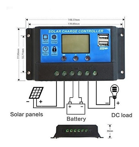 Regulador De Carga Solar Rbl 12/24v-30a 1