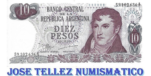 Bottero 2339 $ 10 Pesos Ley 18188 Serie A Ex+ Palermo 0