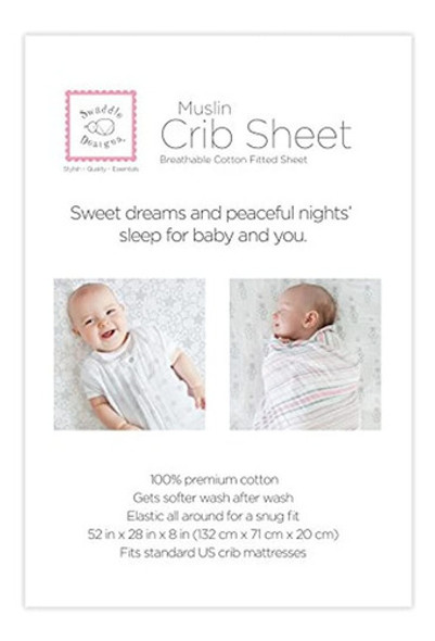 Swaddledesigns Sábana Ajustable De Muselina De Algodón Para 1