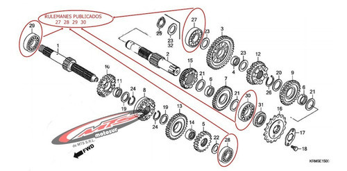 Kit Ruleman Caja Original Honda Cg Titan 150 Xr Moto Sur 0