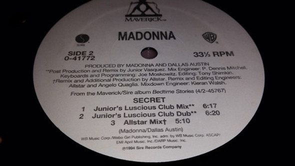 Madonna Secret Vinilo Maxi Usa Impecable 5 Mixes 1994 1