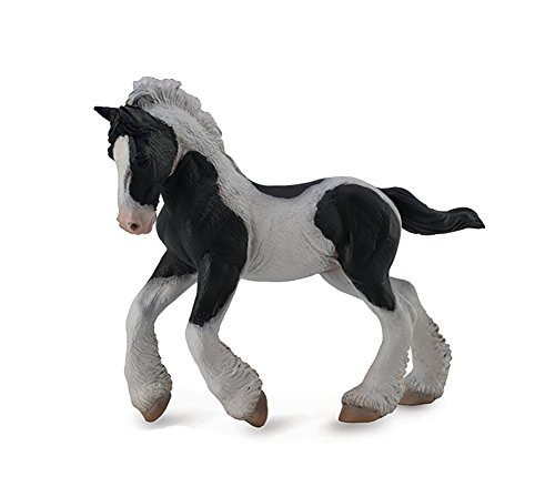 Collecta Gypsy Foal Black   White Piebald Horse Toytoys 0