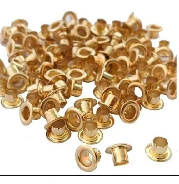 Ojalillos Eyelets Metalicos X 100 Unidades Dorado 0