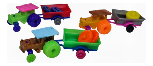 Tractor Con Trailer X6 Unid Piñata Regalo Autitos Cotillon 0