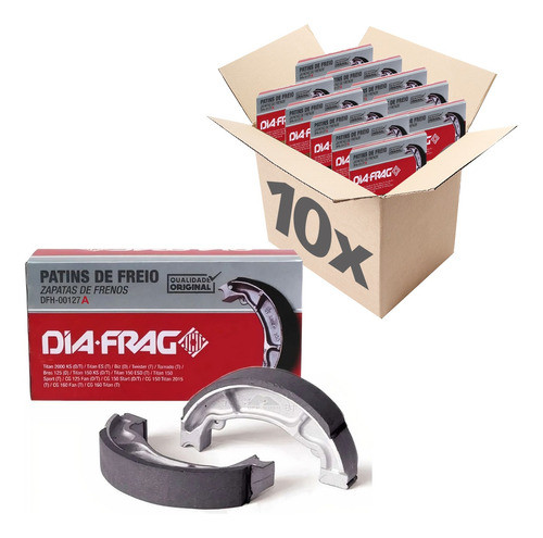 10 Patins Freio Diafrag Std Honda Cg Titan 125 Cargo 0