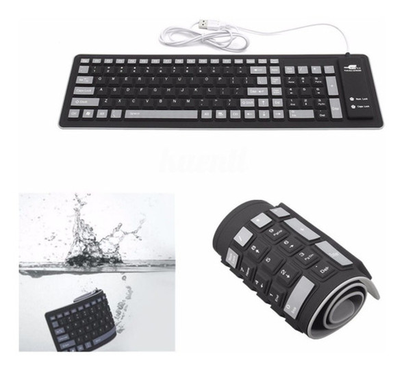 Usb Portátil Impermeable Plegable Flexible De Silicona Tecla 0