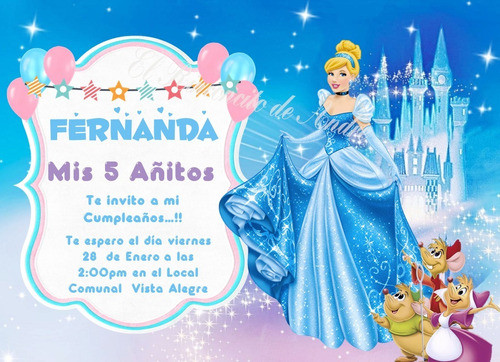 Invitacion Digital Personalizada Whatsapp Cenicienta 1