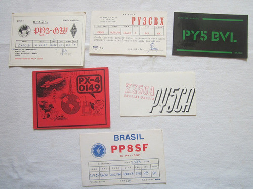 6 Postales Antiguas Qsl Radio Aficionado Brasil 0