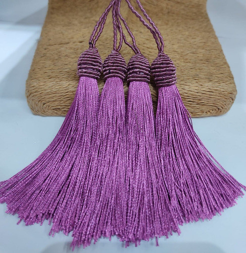 Pingente Franja Tassel Com Tulipa 10 Unidades - Roxo 0