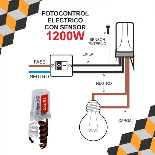 Fotocelula Universal 1200w Sunshine 3 De 4 Cables Exultt 1