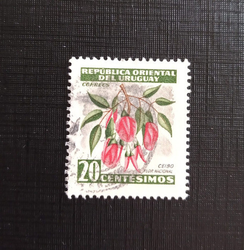 Selo Antigo Uruguai Ceibo Flor Nacional 1954 U315 0