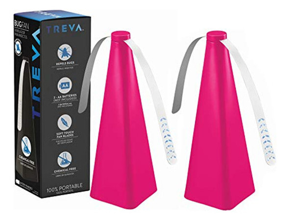 2x Ventilador De Mesa Treva Repelente Para Moscas - Fucsia 0