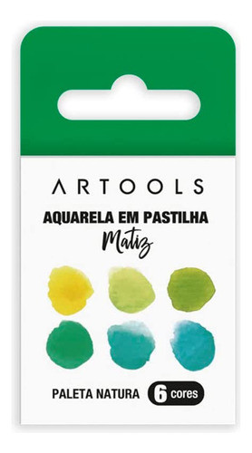 Aquarela Em Pastilha 6 Cores Da Natureza Artools 0