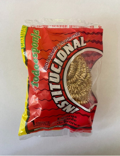 Esponja De Limpieza Dorada Bronce Grande 30 Grs. Pack X 12 1